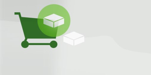 Illustrated icon of a TENA webshop shopping cart