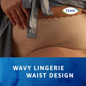 Wavy waist design of TENA Silhouette underwear
