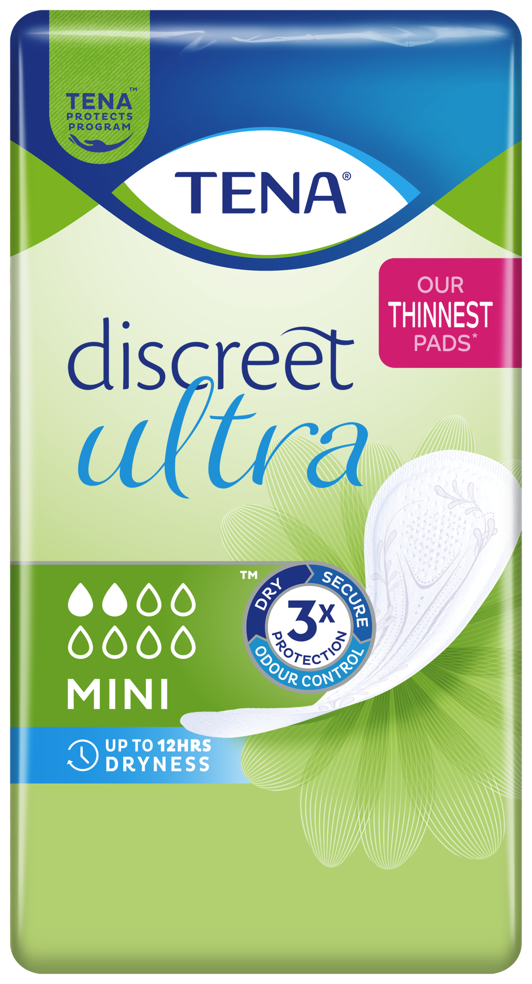 TENA Discreet Ultra Pad Mini | Inkontinensbind TENA Discreet Ultra Pad Mini | Inkontinensbind