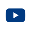 Blue play button icon on a white circular background.