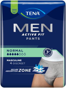 TENA Men Active Fit Pants Normal | Grå inkontinensunderbukser