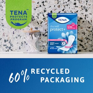 TENA Discreet Protect+ Maxi with 60% recycled packaging