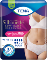 Beauty Pack for TENA Silhouette Plus Low Waist White underwear