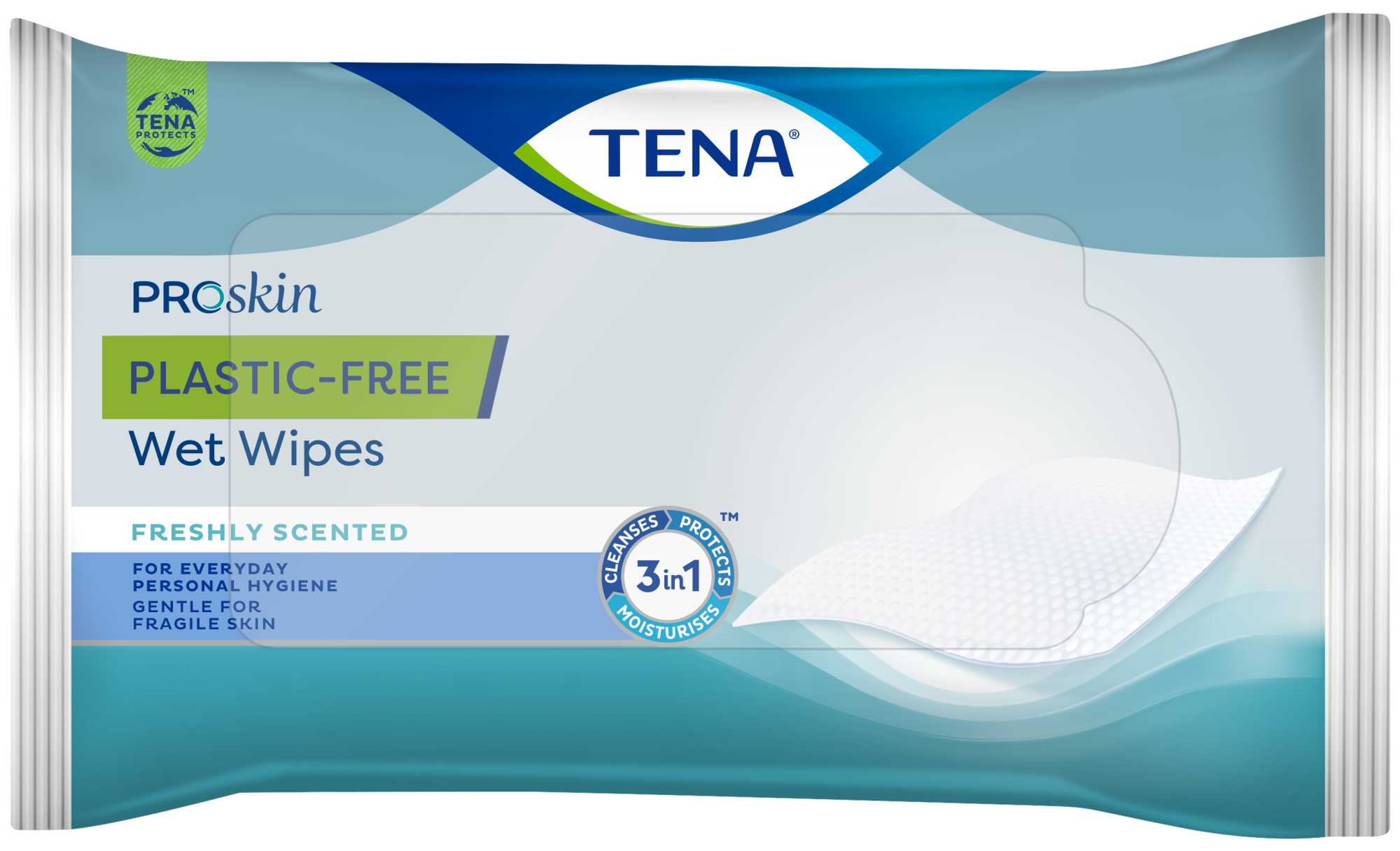 TENA ProSkin Plastic-Free Wet Wipes | Voksenstørrelse | 8pcs TENA ProSkin Plastic-Free Wet Wipes | Voksenstørrelse | 8pcs